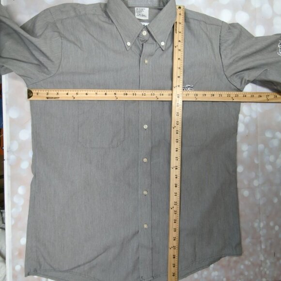 Coca Cola by Cintas Grey Logo Short Sleeve Uniform Button Down Shirt, Mens Large - Picture 6 of 9